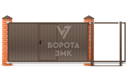 Ворота откатные 3600×2200 из сэндвич панелей ЗМК-7820
