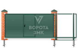 Откатные ворота 5 метров с калиткой размером 5000×3000 ЗМК-7941